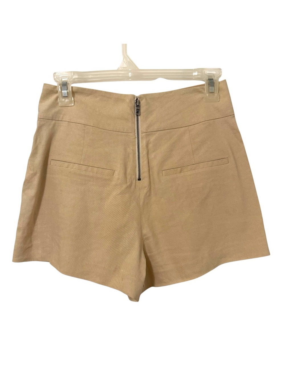 Alice and Olivia Donald High Rise Tailored Shorts Size 0 Beige Sand Linen Blend - Picture 9 of 14